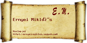 Ernyei Miklós névjegykártya