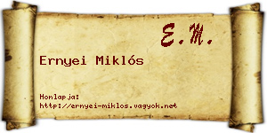 Ernyei Miklós névjegykártya